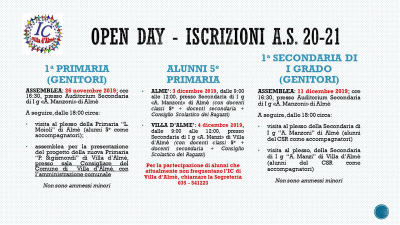 Avviso Open Day